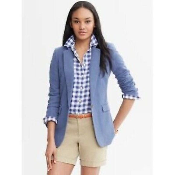 Banana Republic Jackets & Blazers - Banana Republic Chambray Melange Periwinkle Blazer